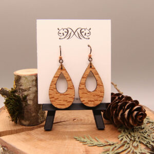 Hollow Teardrop Earrings - Lacewood