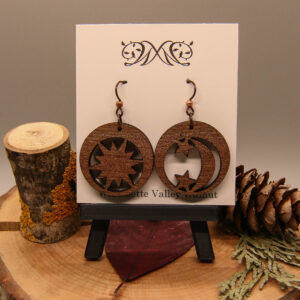 Sun & Moon Earrings - Pacific Walnut