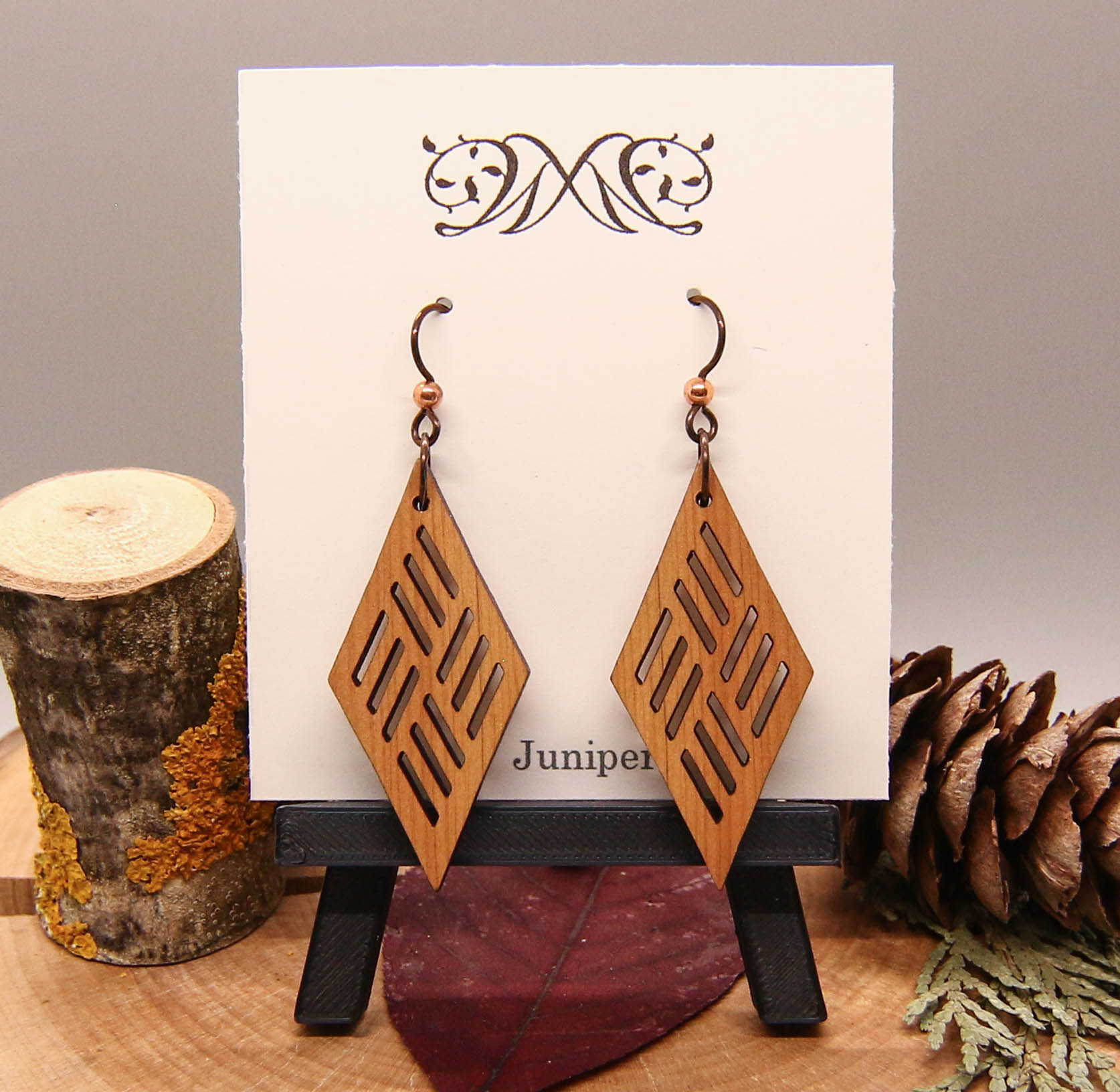 Diamond Weave Earrings - Juniper