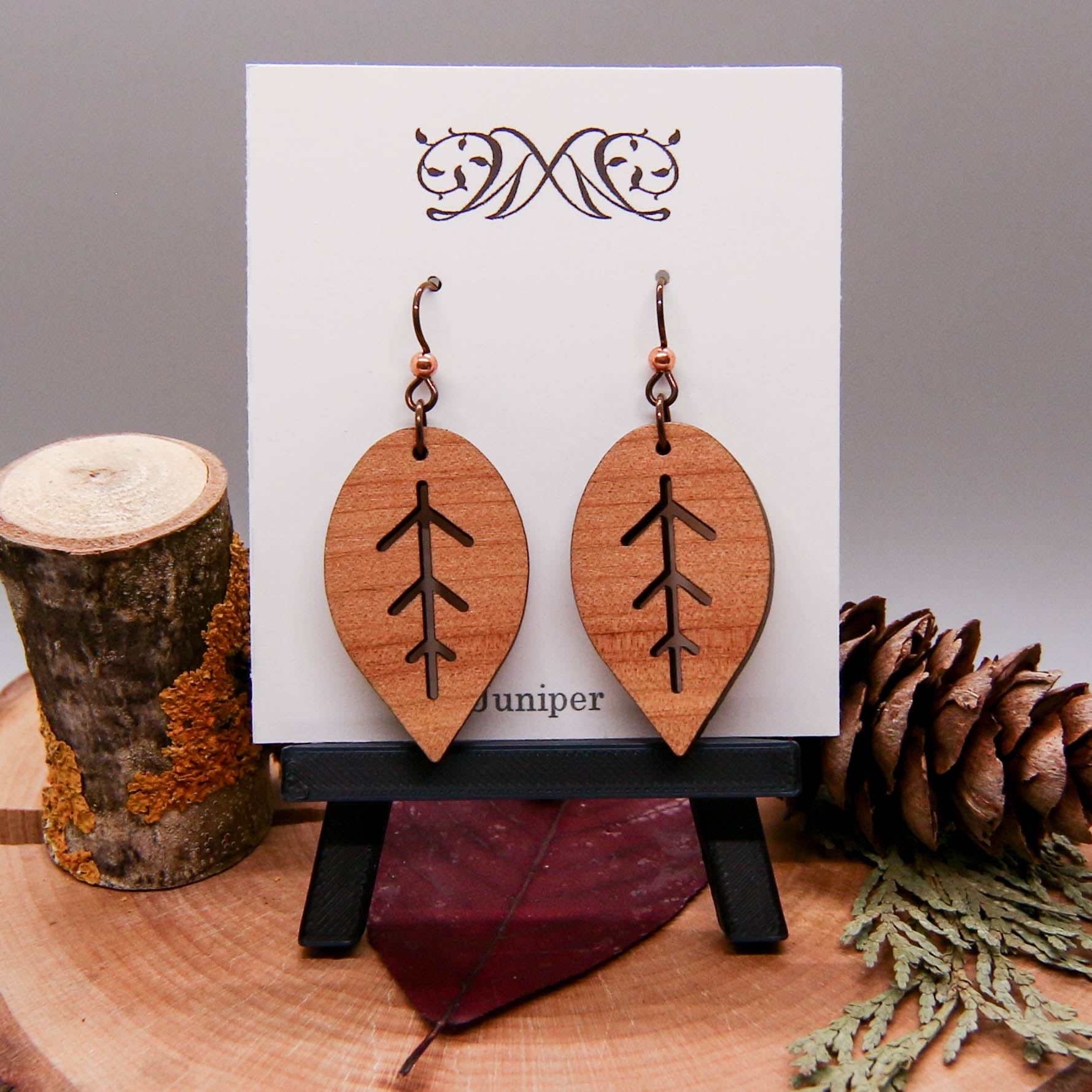 Leaf Earrings - Western Juniper