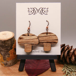 Mushroom Earrings - Spalted Birch