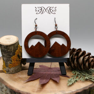 Mountain Dangle Earrings - Solid Wood