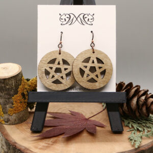 Pentacle Dangle Earrings - Myrtle Wood