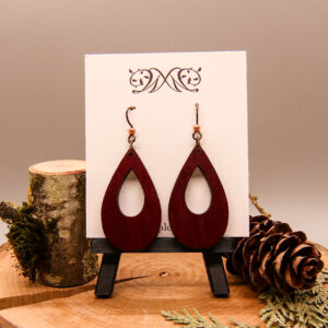 Hollow Teardrop Earrings - Purple Heart