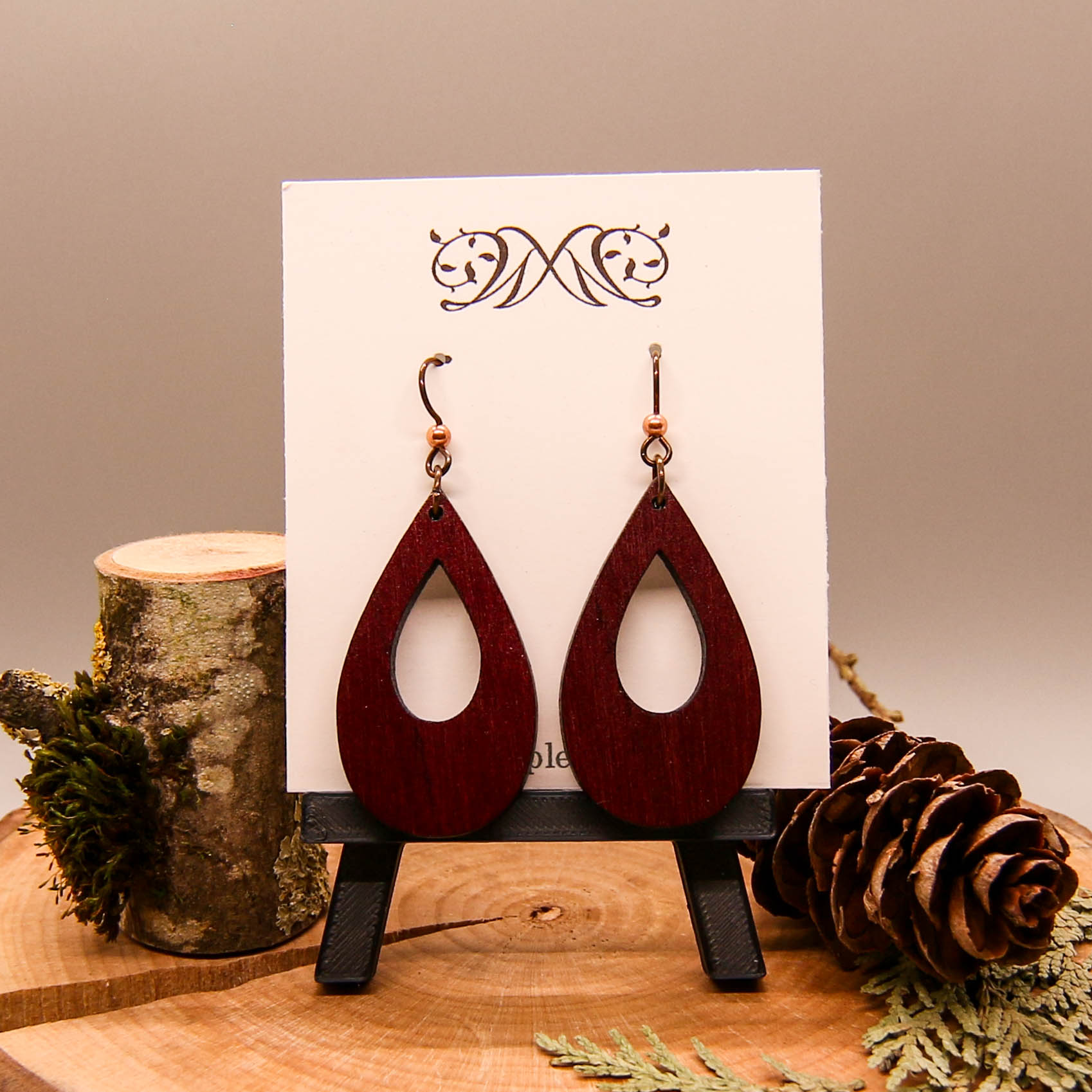 Hollow Teardrop Earrings - Purple Heart