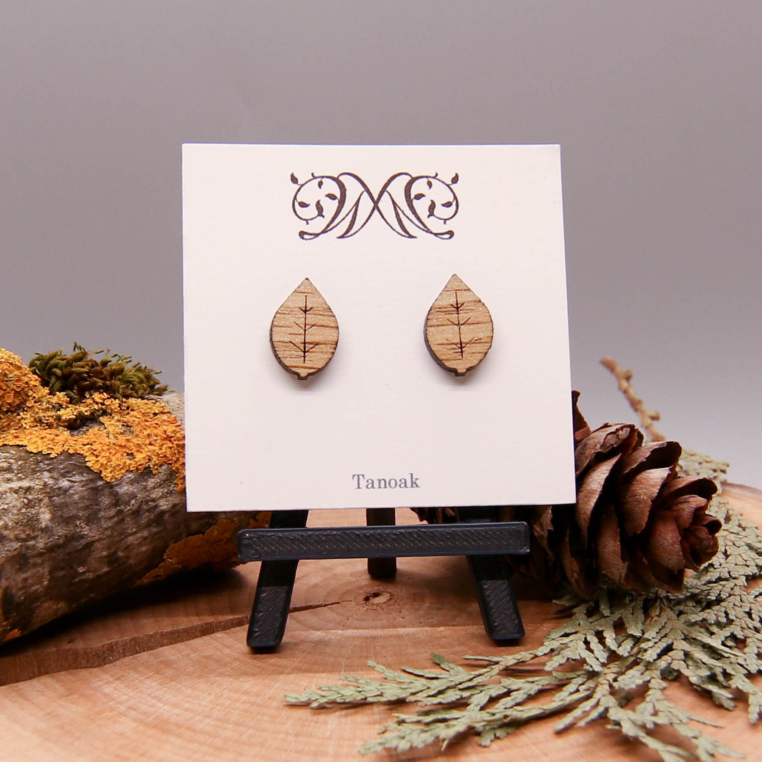 Leaf Stud Earrings - Tanoak