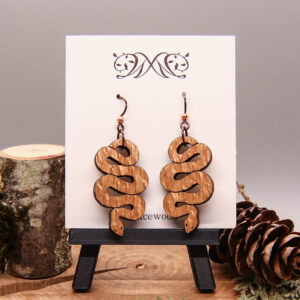 Snake Earrings - Lacewood