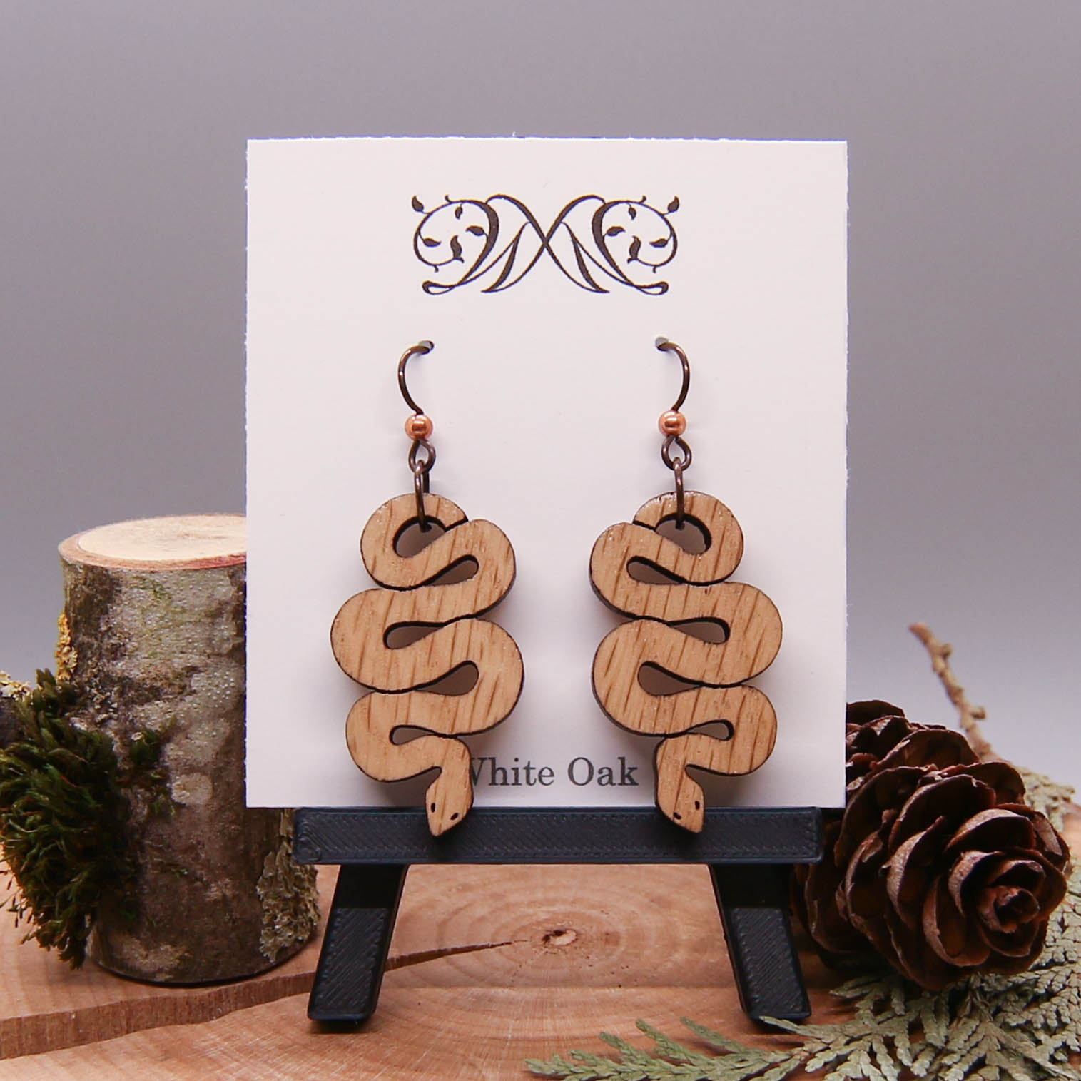 Snake Earrings - White Oak